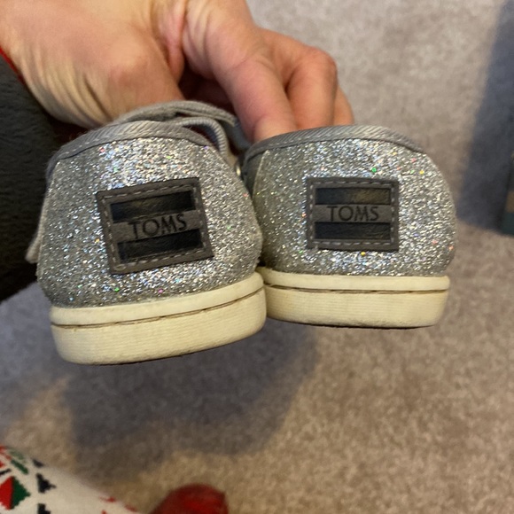 Toms Toddler 8 Silver Iridescent Mary Jane - Picture 2 of 5